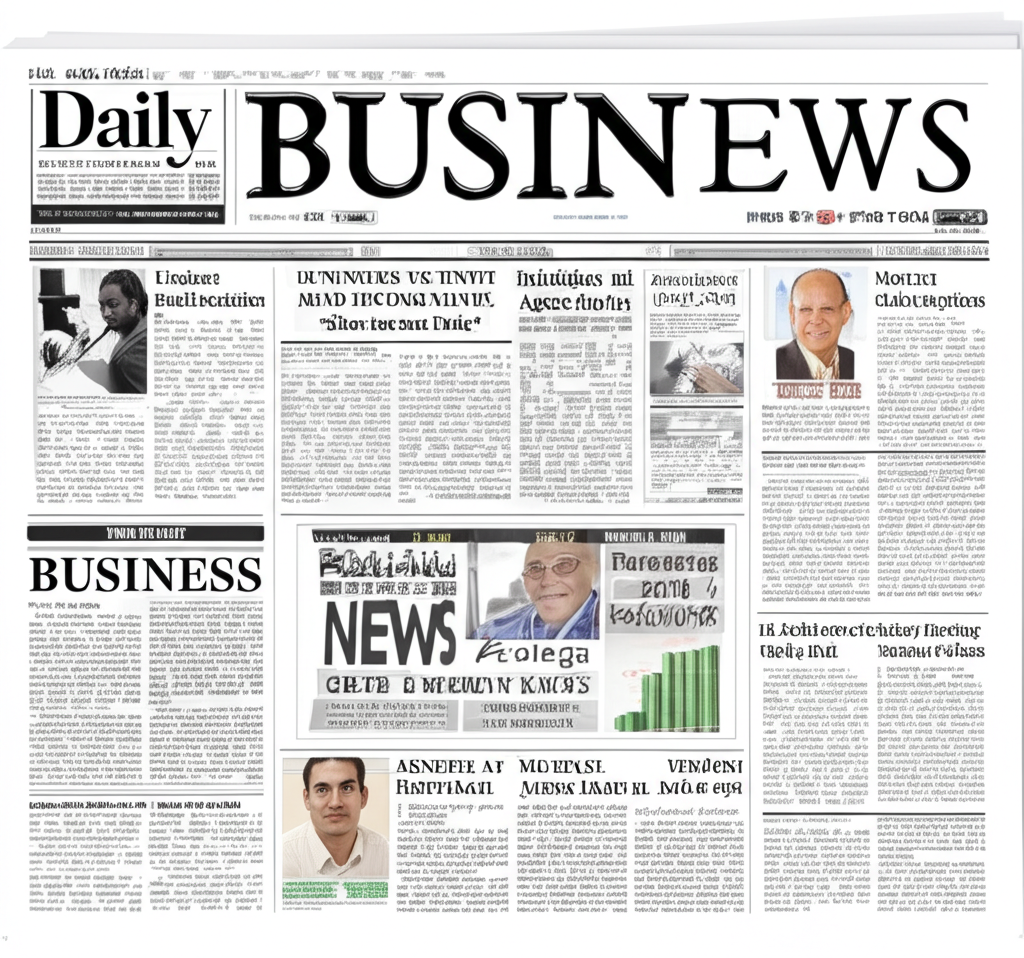 Newspaper feature with business executives